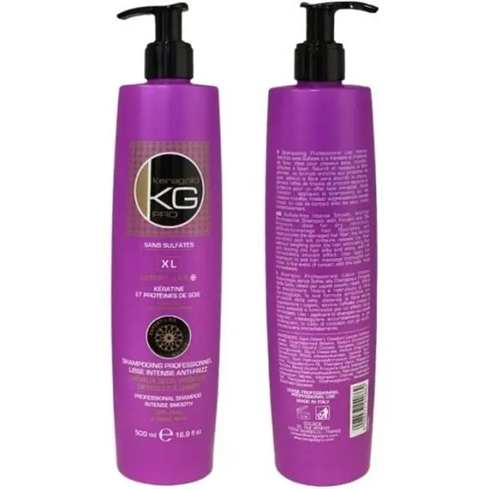 SHAMPOING KERAGOLD XL- LISSE INTENSE 1L - Anti-frisottis Après Lissage, Sans Sulfate