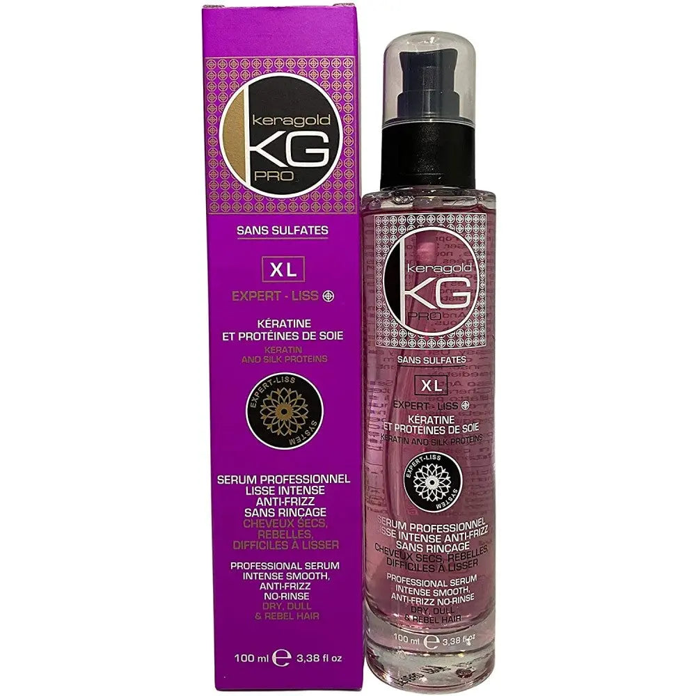 Shampoing Keragold XL Lisse Intense Anti-Frizz 1 Litre - Neuf Sans Sulfate - Après Lissage