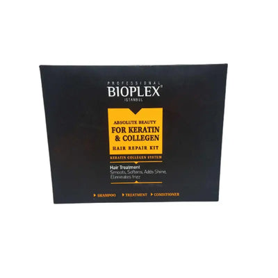 BIOPLEX<br> <b> HAIR REPAIR KIT KERATIN & COLLEGEN</b><br><h5>-Pack</h5>ORIGINE Turquie <img style="vertical-align: middle;" src=" https://shorturl.at/afl23">