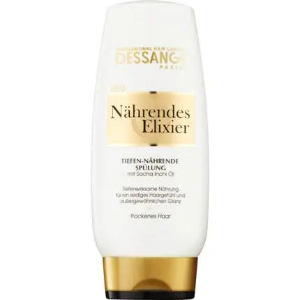 DESSANGE<br> <b> Nahrendes Elixier</b><br><h5>shampooing-Cheveux Secs-200ml</h5>Origine France </h6> <img style="vertical-align: middle;" src=" https://shorturl.at/bDMR9">