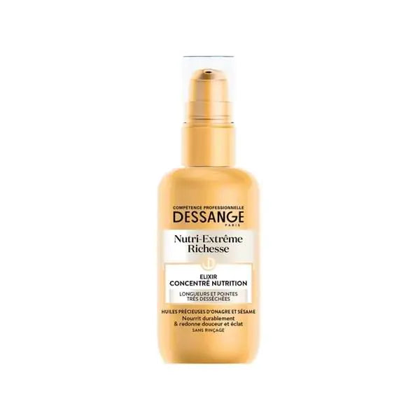 DESSANGE<br> <b> Nutri-Extrême richesse 3 Huiles</b><br><h5>Sérum-Cheveux Secs-100ml</h5>Origine France </h6> <img style="vertical-align: middle;" src=" https://shorturl.at/bDMR9">