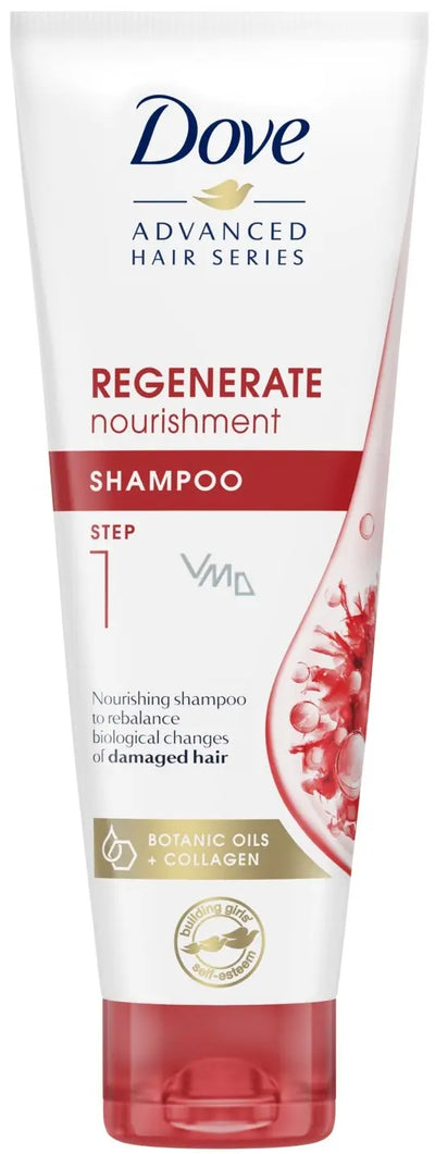 DOVE<br><b>Regenerate nourishment</b><br><h5>Shampooing cheveux extrêmement secs, abîmés et ternes-250ml</h5>Origine Europe <img style="vertical-align: middle;" src="https://shorturl.at/stvQ3">