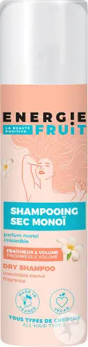 ENERGIE FRUIT<br> <b> Shampoing sec MONOI</b><br><h5>200ml</h5>Origine France </h6> <img style="vertical-align: middle;" src=" https://shorturl.at/bDMR9">