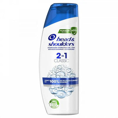 Head & Shoulders<br> <b>Shampoing 2 in1</b><br>Classic Antipélliculaire<br><h5>Shampooing-580ml</h5>Origine France <img style="vertical-align: middle;" src="https://bit.ly/3VT5bp1">