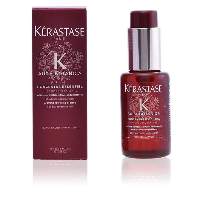 Kérastase<br> <b> AURA BOTANICA, CONCENTRE ESSENTIEL, HUILLE DE COCO SAMOANE</b><br><h5>cheveux ternes, dévitalisés-50ml</h5>Origine France <img style="vertical-align: middle;" src="https://bit.ly/3VT5bp1">