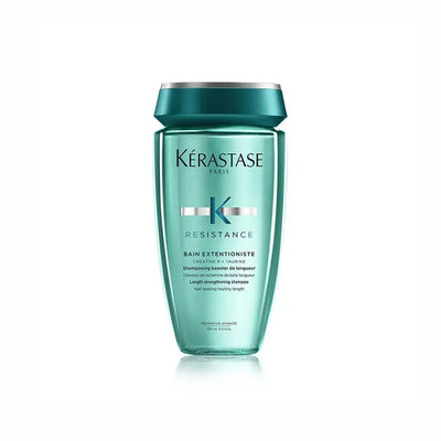 Kérastase <br> <b>RESISTANCE BAIN EXTENTIONISTE</b> <br> <h5>Shampoing cheveux abîmée - 250 ml </h5>Origine Europe <img style="vertical-align: middle;" src="https://shorturl.at/stvQ3">