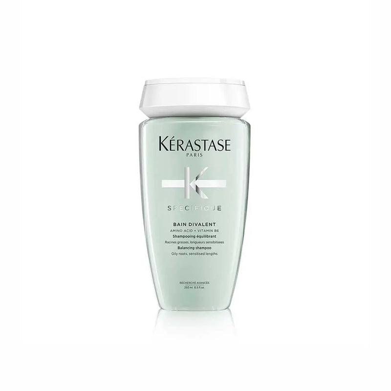 Kérastase <br> <b>Specifique bain divalent</b> <br> <h5>Shampoing cheveux racines grasse - 250 ml </h5>Origine Europe <img style="vertical-align: middle;" src="https://shorturl.at/stvQ3">