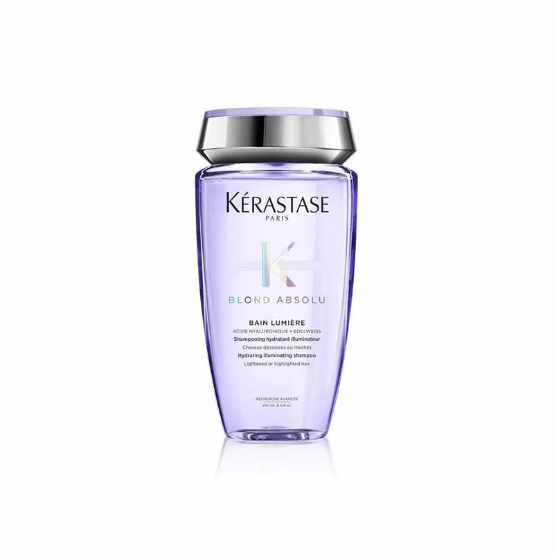 Kérastase <br> <b>BLOND ABSOLU BAIN LUMIERE</b> <br> <h5>Shampoing blonds et décolorés - 250 ml </h5>Origine Europe <img style="vertical-align: middle;" src="https://shorturl.at/stvQ3">