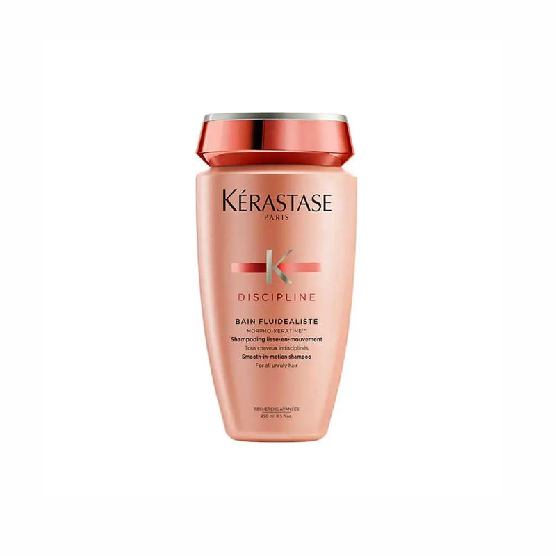 Kérastase <br> <b>DISCIPLINE Bain fluidealiste</b> <br> <h5>Shampoing Tous cheveux indisciplinés - 250 ml </h5>Origine Europe <img style="vertical-align: middle;" src="https://shorturl.at/stvQ3">