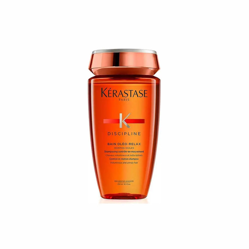 Kérastase <br> <b>Discipline bain oleo relax</b> <br> <h5>Shampoing cheveux volumineux et indisciplinés - 250 ml </h5>Origine Europe <img style="vertical-align: middle;" src="https://shorturl.at/stvQ3">