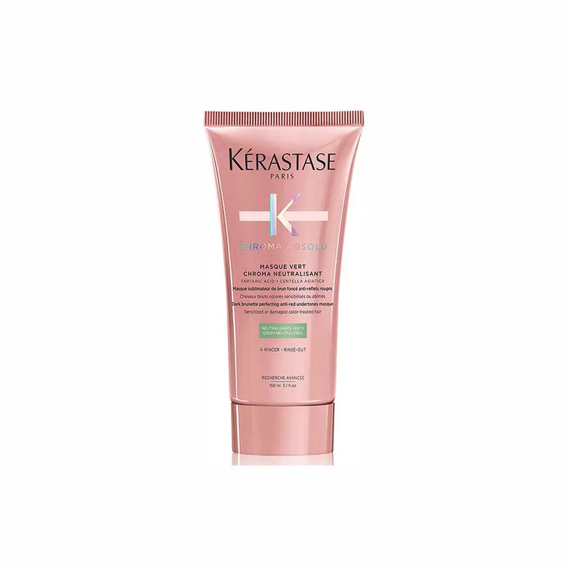 Kérastase <br> <b>Chroma Absolu masque vert</b> <br> <h5>Shampoing cheveux bruns - 150 ml </h5>Origine Europe <img style="vertical-align: middle;" src="https://shorturl.at/stvQ3">