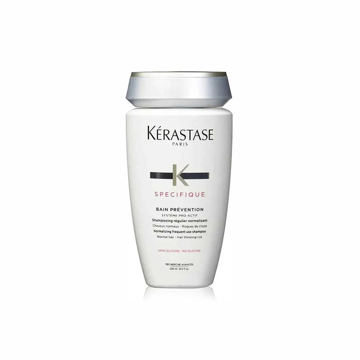 Kérastase <br> <b>SPECIFIQUE BAIN PREVENTION</b> <br> <h5>Shampoing cheveux normaux - 250 ml </h5>Origine Europe <img style="vertical-align: middle;" src="https://shorturl.at/stvQ3">