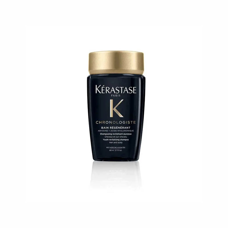 Kérastase <br> <b>HRONOLOGISTE Bain revitalisant</b> <br> <h5>Shampoing tous types de cheveux - 80 ml </h5>Origine Europe <img style="vertical-align: middle;" src="https://shorturl.at/stvQ3">