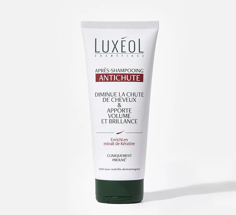 LUXEOL<br> <b> Après Shampooing Antichute</b> <br><h5>200ml</h5>Origine France <img style="vertical-align: middle;" src=" https://shorturl.at/bDMR9">