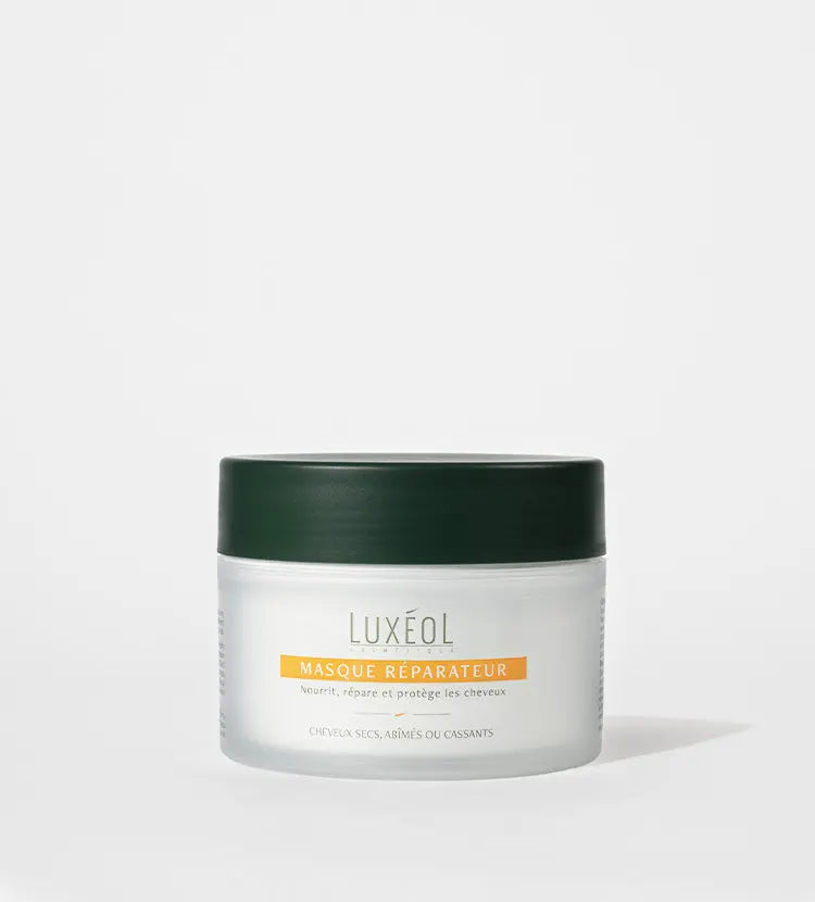 LUXEOL<br> <b> Masque Réparateur</b><br>-Cheveux abîmés-200ml</h5>Origine France <img style="vertical-align: middle;" src=" https://shorturl.at/bDMR9">