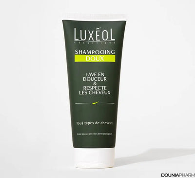 LUXEOL<br> <b> Shampooing Doux</b><br>-cheveux humides-200ml</h5>Origine France <img style="vertical-align: middle;" src=" https://shorturl.at/bDMR9">