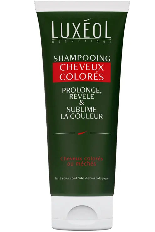LUXEOL<br> <b> Shampooing cheveux colores</b><br>-cheveux méchés-200ml</h5>Origine France <img style="vertical-align: middle;" src=" https://shorturl.at/bDMR9">