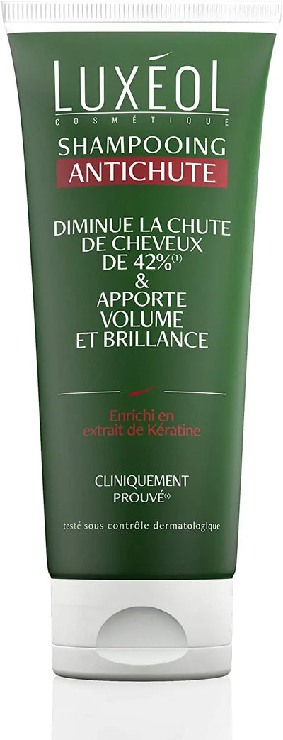 LUXEOL<br> <b> Shampooing Antichute</b><br>200ml</h5>Origine France <img style="vertical-align: middle;" src=" https://shorturl.at/bDMR9">