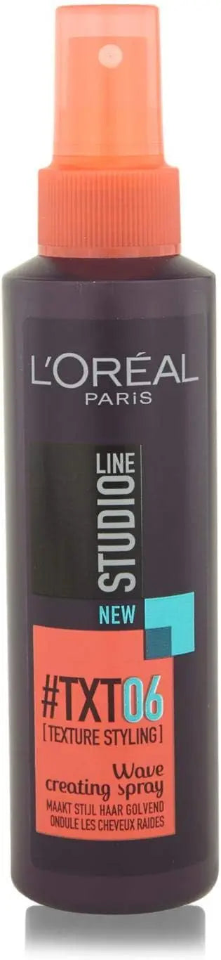 L’OREAL PARIS<br> <b> Studio Line TXT 06 Wave Creating Spray</b><br><h5>-150ml</h5>Origine France </h6> <img style="vertical-align: middle;" src=" https://shorturl.at/bDMR9">