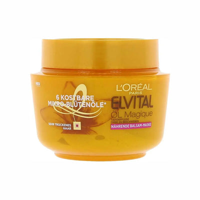 L'Oréal Paris<br><b>ELVITAL OL MAGIQUE</b><br><h5>Masque Cheveux très secs- 270 ml</h5>Origine France <img style="vertical-align: middle;" src=" https://shorturl.at/bDMR9">