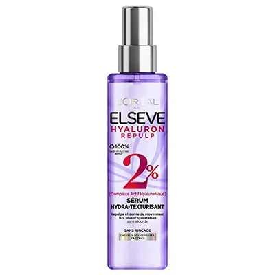 L'Oréal Paris<br><b>Elseve Hyaluron Repulp</b><br><h5>Sérum Hydra-Texturisant<br>Cheveux Déshydratés -150 ml</h5>Origine France <img style="vertical-align: middle;" src=" https://shorturl.at/bDMR9">