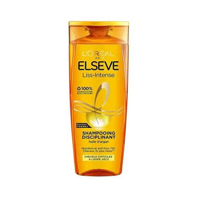 L'Oréal Paris <br> <b>Elseve Liss Intense </b> <br> <h5>SHAMPOING LISSANT DISCIPLINANT - 290 ml</h5>Origine France <img style="vertical-align: middle;" src=" https://shorturl.at/bDMR9">