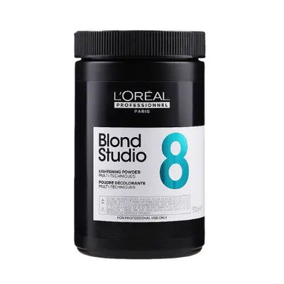 L'Oréal Professionnel <br><b> Blond Studio 8</b><br><h5>Poudre Eclaircissante - 500 g</h5>Origine France </h6> <img style="vertical-align: middle;" src=" https://shorturl.at/bDMR9">