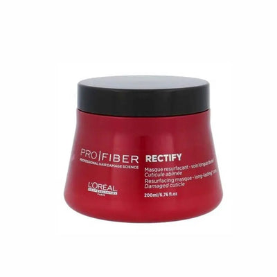 L'Oréal Professionnel <br><b> </b>Pro Fiber Rectify<br><h5> Masque resurfaçant soin longue durée - 200 ml</h5>Origine France </h6> <img style="vertical-align: middle;" src=" https://shorturl.at/bDMR9">