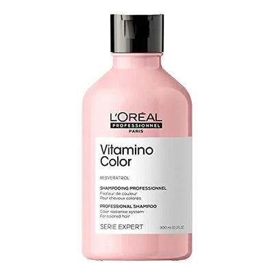 L'Oréal Professionnel <br><b>Série Expert Vitamino Color</b><br><h5>Shampoing fixateur de couleur Cheveux Colorés - 300 ml</h5>Origine France </h6> <img style="vertical-align: middle;" src=" https://shorturl.at/bDMR9">