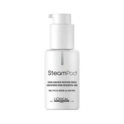 L'Oréal Professionnel <br><b> SteamPod</b><br><h5>Sérum Concentré Pointes Et Zones Abîmées - 50 ml</h5>Origine France <img style="vertical-align: middle;" src=" https://shorturl.at/bDMR9">