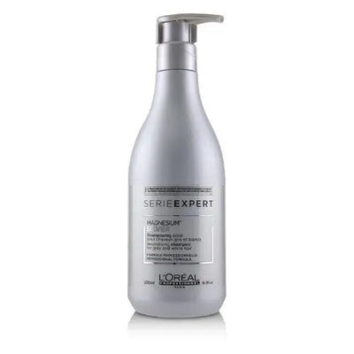 L'Oréal Professionnel <br><b> série expert MAGNESIUM SILVER</b><br><h5>SHAMPOOING - 500 ml</h5>Origine France <img style="vertical-align: middle;" src=" https://shorturl.at/bDMR9">