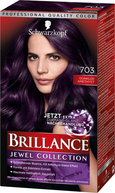 SCHWARZKOPF<br> <b> BRILLANCE 703 DUNKLE AMETHYST</b><br><h5>Coloration-cheveux fins-60ml</h5>Origine France </h6> <img style="vertical-align: middle;" src=" https://shorturl.at/bDMR9">