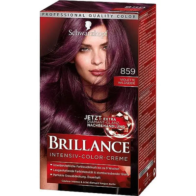 SCHWARZKOPF<br> <b> BRILLANCE 859 Violette wildseide</b><br><h5>Coloration cheveux-60ml</h5>Origine France </h6> <img style="vertical-align: middle;" src=" https://shorturl.at/bDMR9">