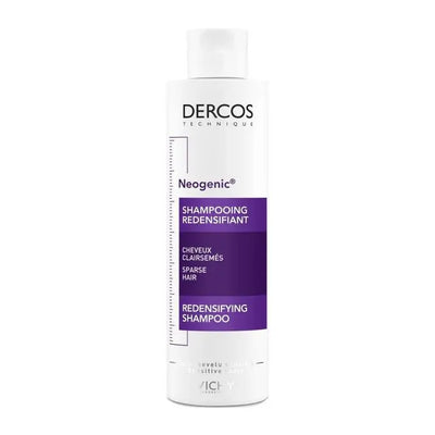 VICHY<br> <b> DERCOS technique Neogenic</b><br><h5>shampooing Redensifiant-cheveux fins-200ml</h5>Origine France <img style="vertical-align: middle;" src=" https://shorturl.at/bDMR9">