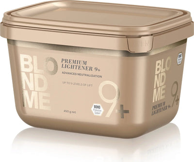 SCHWARZKOPF<br> <b> SCHWARZKOPF BLONDME 9+ PREMIUM LIGHTENER</b><br><h5>Eclaircissant (poudre)-450G</h5>Origine France </h6> <img style="vertical-align: middle;" src=" https://shorturl.at/bDMR9">