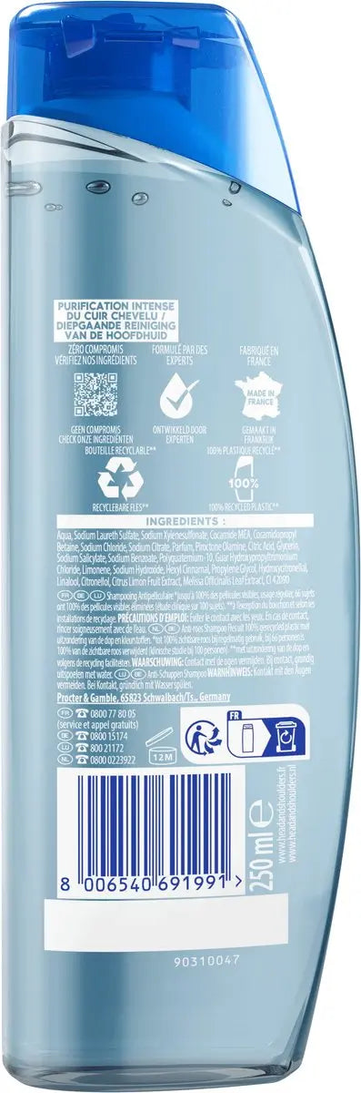 Head & Shoulders<br> <b> Shampooing pure intense</b> <br>SÉBO-RÉGULATEUR oil control<br><h5>Cheveux gras-250ml</h5>Origine France <img style="vertical-align: middle;" src="https://bit.ly/3VT5bp1">