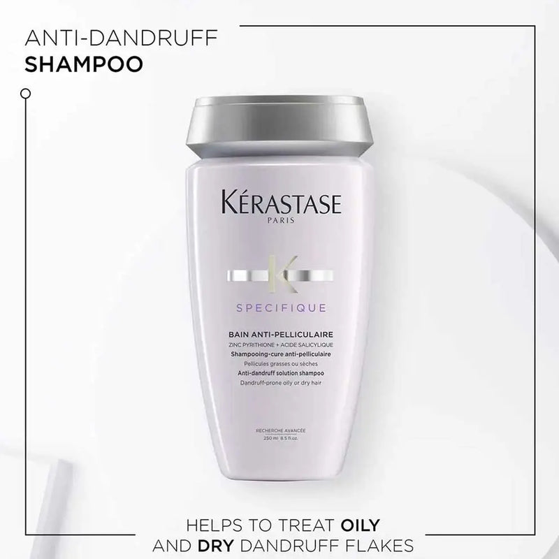 Kérastase <br> <b>SPECIFIQUE BAIN ANTI-PELLICULAIRE</b> <br> <h5>Shampoing anti pelliculaire - 250 ml </h5>Origine Europe <img style="vertical-align: middle;" src="https://shorturl.at/stvQ3">