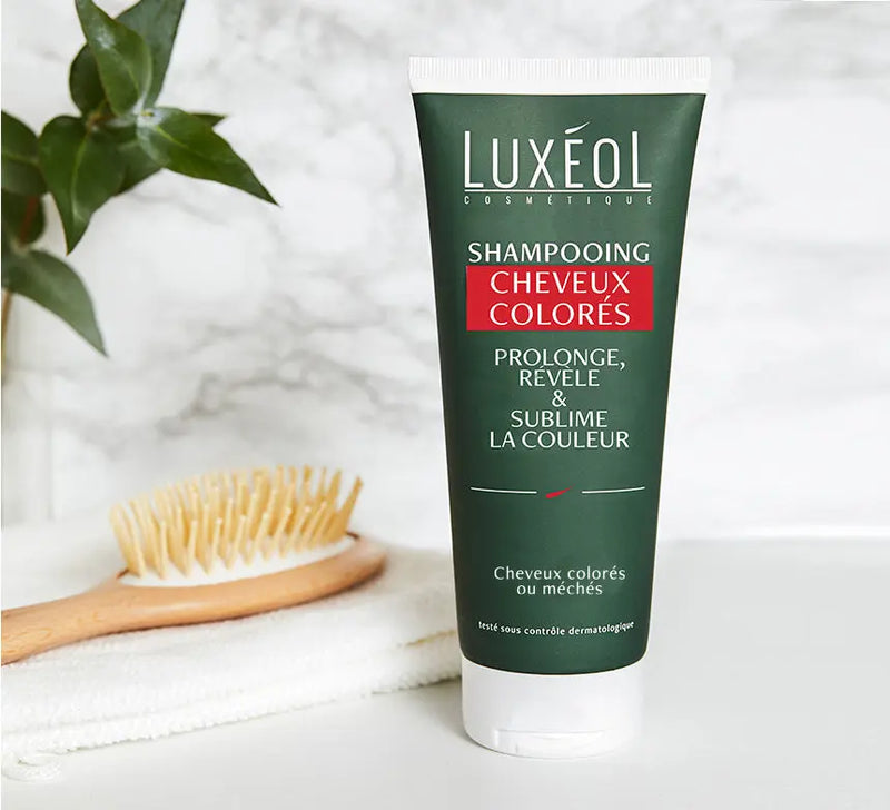 LUXEOL<br> <b> Shampooing cheveux colores</b><br>-cheveux méchés-200ml</h5>Origine France <img style="vertical-align: middle;" src=" https://shorturl.at/bDMR9">