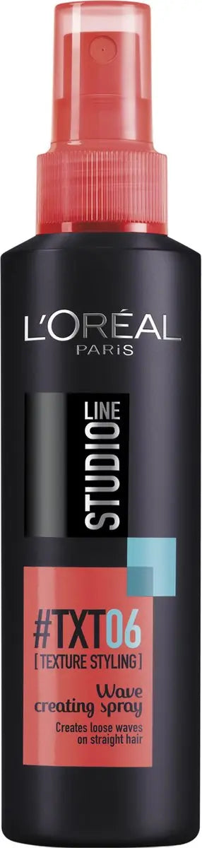 L’OREAL PARIS<br> <b> Studio Line TXT 06 Wave Creating Spray</b><br><h5>-150ml</h5>Origine France </h6> <img style="vertical-align: middle;" src=" https://shorturl.at/bDMR9">