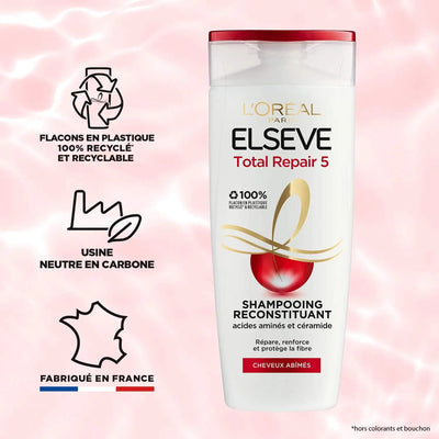 L'Oréal Paris<br><b>Elseve Total Repair 5</b><br><h5> shampooing reconconstituant Cheveux Abîmés - 290 ml </h5>