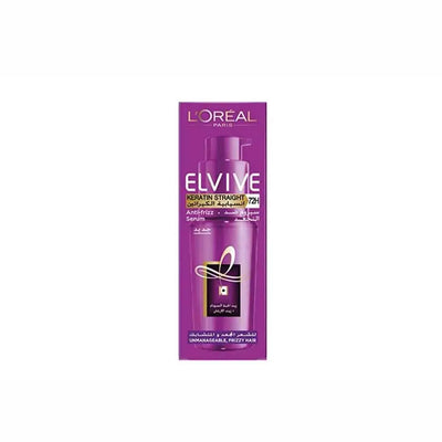 L'Oréal Paris <br> <b>ELVIVE keratin straight</b> <br> <h5>Sérum cheveux normaux à secs - 50 ml </h5>Origine France <img style="vertical-align: middle;" src=" https://shorturl.at/bDMR9">