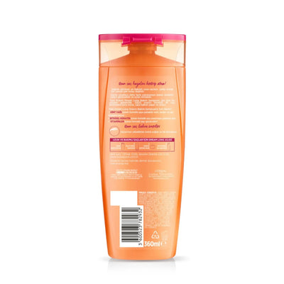 L'Oréal Paris<br><b> Elseve Dream Long</b><br><h5>Shampoing - <br>Cheveux Longs-360 ml</h5>ORIGINE Turquie<img style="vertical-align: middle;" src=" https://shorturl.at/afl23">