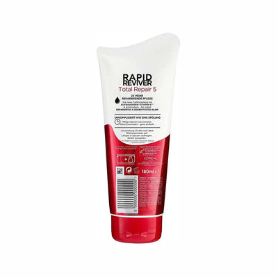 L'Oréal Paris<br><b>Elvital Rapid Reviver 5</b><br><h5>Shampooing profond cheveux abîmés - 180 ml </h5>Origine France <img style="vertical-align: middle;" src=" https://shorturl.at/bDMR9">
