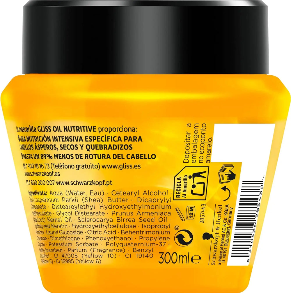 Schwarzkopf<br><b> MASCARILLA 2-en-1</b><br><h5>Masque cheveux - <br>très secs-300 ml</h5>Origine Espagne<img style="vertical-align: middle;" src=" https://shorturl.at/eLY15">