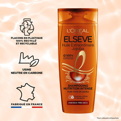 L'Oréal Paris<br><b>Elseve Huile EXTRAORDINAIRE JOJOBA </b><br><h5>Shampoing Cheveux très secs - 250 ml </h5>