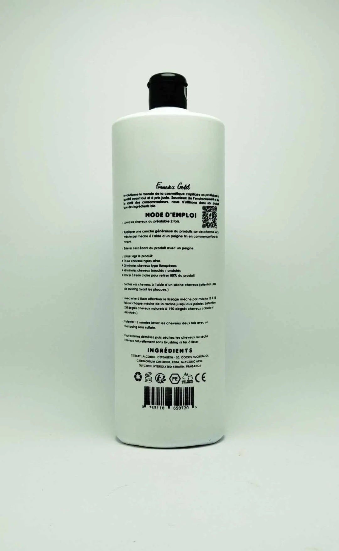 Produit Lissage Brésilien French Gold Sans Formol - 1 Litre, Pour Tous Types De Cheveux