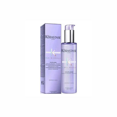 Kérastase <br> <b>BLOND ABSOLU CICAPLASME</b> <br> <h5>Sérum cheveux décolorés ou méchés - 150 ml </h5>Origine Europe <img style="vertical-align: middle;" src="https://shorturl.at/stvQ3">