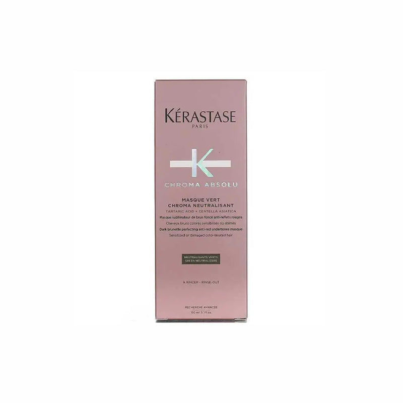 Kérastase <br> <b>Chroma Absolu masque vert</b> <br> <h5>Shampoing cheveux bruns - 150 ml </h5>Origine Europe <img style="vertical-align: middle;" src="https://shorturl.at/stvQ3">