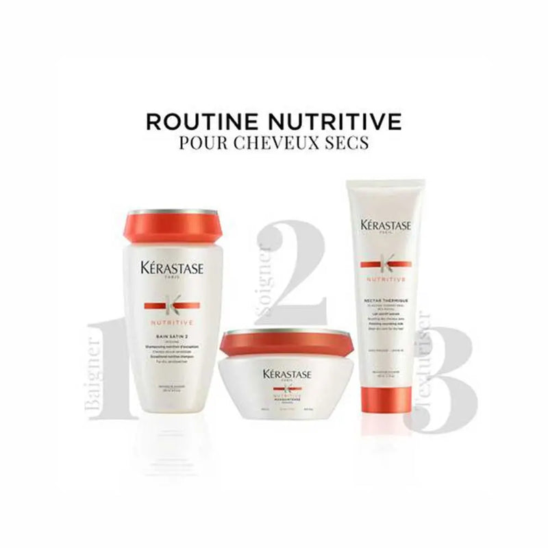 Kérastase<br><b>With love Nutritive</b><br><h5>Pack shampoing + crème + masque</h5>Origine Europe <img style="vertical-align: middle;" src="https://shorturl.at/stvQ3">