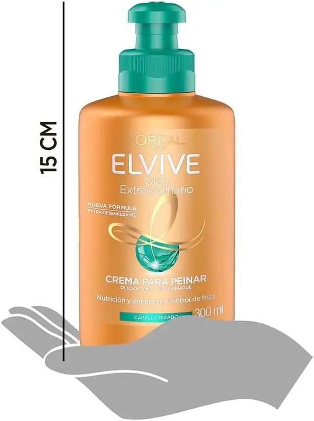 L'Oréal Paris <br> <b>ELVIVE OLEO EXTRAORDINARIO</b> <br> <h5>Crème coiffante cheveux bouclés - 300 ml </h5>Origine France <img style="vertical-align: middle;" src=" https://shorturl.at/bDMR9">